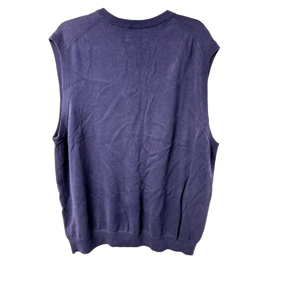 Chaps Mens Navy V-Neck Sweater Vest XXL Layering Office Professional All Seasons - Picture 2 of 9